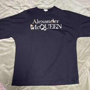 Alexander McQueen Logo T-Shirt Black Made in Italy Men’s XXL